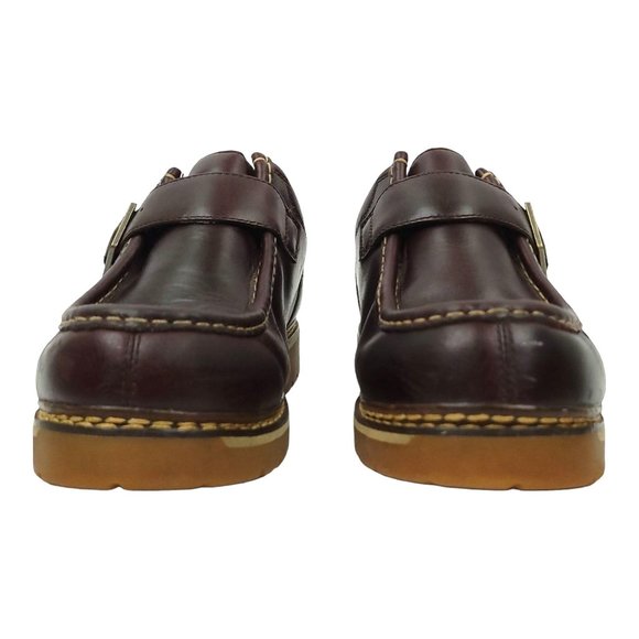 Lugz Leather Low Ankle Monk Strap Boot Brown Mens 8.5 Rugged Soles MSTUL-645 - Picture 4 of 12